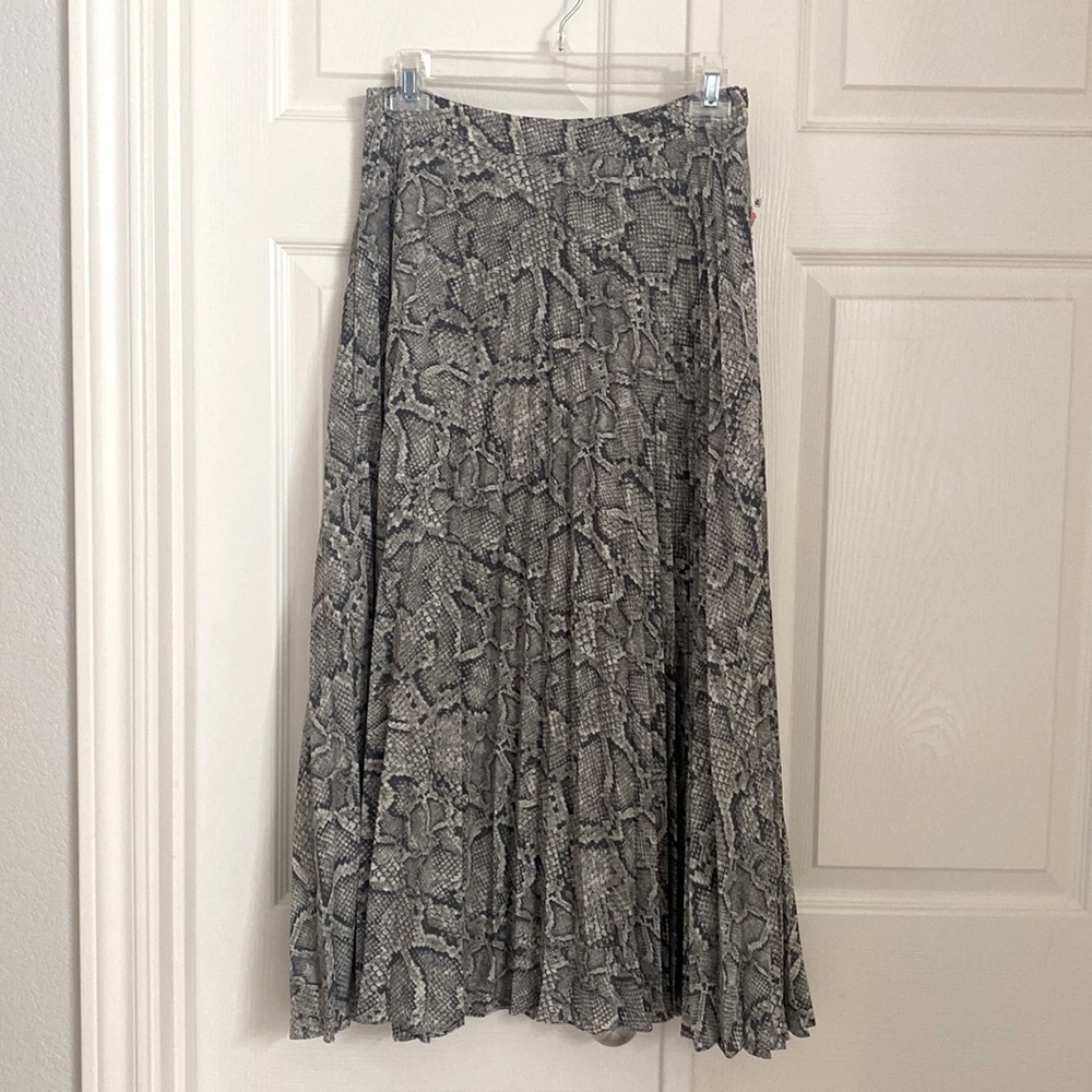 Snake print midi skirt